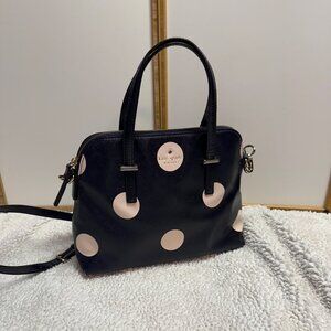 kate spade new york Crossbody Bag Navy w/ Pale Pink Dots Preloved